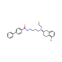 CCCN(CCCCNC(=O)c1ccc(-c2ccccc2)cc1)[C@@H]1CCc2c(Br)cccc2C1 ZINC000026153640