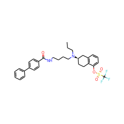 CCCN(CCCCNC(=O)c1ccc(-c2ccccc2)cc1)[C@@H]1CCc2c(cccc2OS(=O)(=O)C(F)(F)F)C1 ZINC000014299684