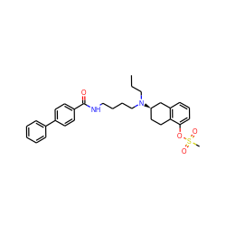 CCCN(CCCCNC(=O)c1ccc(-c2ccccc2)cc1)[C@@H]1CCc2c(cccc2OS(C)(=O)=O)C1 ZINC000003928090