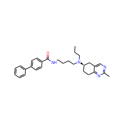 CCCN(CCCCNC(=O)c1ccc(-c2ccccc2)cc1)[C@@H]1CCc2nc(C)ncc2C1 ZINC000026654997