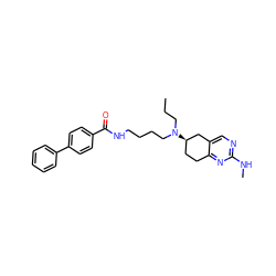 CCCN(CCCCNC(=O)c1ccc(-c2ccccc2)cc1)[C@@H]1CCc2nc(NC)ncc2C1 ZINC000026645096