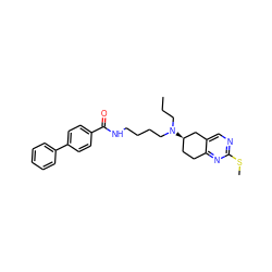 CCCN(CCCCNC(=O)c1ccc(-c2ccccc2)cc1)[C@@H]1CCc2nc(SC)ncc2C1 ZINC000026646260