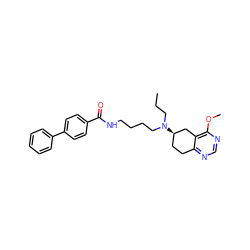 CCCN(CCCCNC(=O)c1ccc(-c2ccccc2)cc1)[C@@H]1CCc2ncnc(OC)c2C1 ZINC000026658083