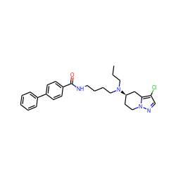 CCCN(CCCCNC(=O)c1ccc(-c2ccccc2)cc1)[C@@H]1CCn2ncc(Cl)c2C1 ZINC000071316263