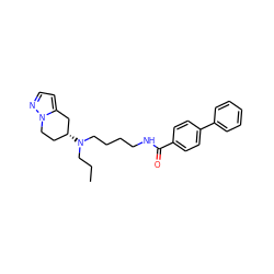 CCCN(CCCCNC(=O)c1ccc(-c2ccccc2)cc1)[C@@H]1CCn2nccc2C1 ZINC000071317232