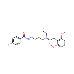 CCCN(CCCCNC(=O)c1ccc(F)cc1)[C@@H]1COc2cccc(OC)c2C1 ZINC000013737107