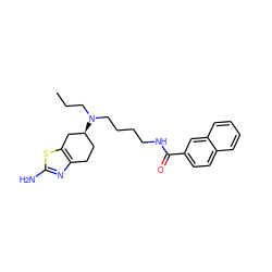 CCCN(CCCCNC(=O)c1ccc2ccccc2c1)[C@H]1CCc2nc(N)sc2C1 ZINC000040423298