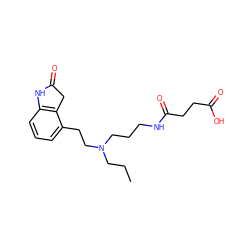 CCCN(CCCNC(=O)CCC(=O)O)CCc1cccc2c1CC(=O)N2 ZINC000473124795