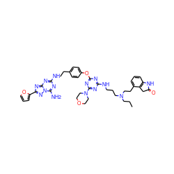 CCCN(CCCNc1nc(Oc2ccc(CCNc3nc(N)n4nc(-c5ccco5)nc4n3)cc2)nc(N2CCOCC2)n1)CCc1cccc2c1CC(=O)N2 ZINC000299853102