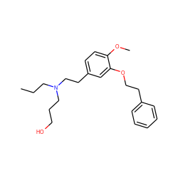 CCCN(CCCO)CCc1ccc(OC)c(OCCc2ccccc2)c1 ZINC000013795858