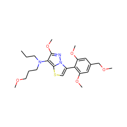 CCCN(CCCOC)c1c(OC)nn2c(-c3c(OC)cc(COC)cc3OC)csc12 ZINC000096172567