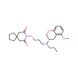 CCCN(CCCON1C(=O)CC2(CCCC2)CC1=O)[C@@H]1COc2cccc(OC)c2C1 ZINC000013737084