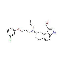 CCCN(CCCOc1cccc(Cl)c1)[C@@H]1CCc2ccc3[nH]cc(C=O)c3c2C1 ZINC000013741764