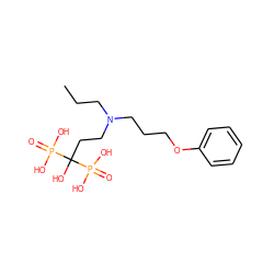 CCCN(CCCOc1ccccc1)CCC(O)(P(=O)(O)O)P(=O)(O)O ZINC000026747184