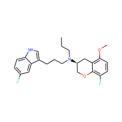 CCCN(CCCc1c[nH]c2ccc(F)cc12)[C@@H]1COc2c(F)ccc(OC)c2C1 ZINC000040423328