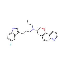 CCCN(CCCc1c[nH]c2ccc(F)cc12)[C@@H]1COc2c(ccc3ncccc23)C1 ZINC000028821566