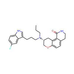 CCCN(CCCc1c[nH]c2ccc(F)cc12)[C@H]1COc2ccc3c(c2C1)C(=O)NCC3 ZINC000045354509