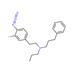 CCCN(CCCc1ccccc1)CCc1ccc(N=[N+]=[N-])c(I)c1 ZINC000169615519