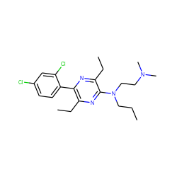 CCCN(CCN(C)C)c1nc(CC)c(-c2ccc(Cl)cc2Cl)nc1CC ZINC000072179484