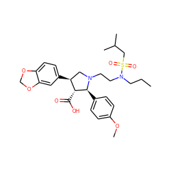 CCCN(CCN1C[C@H](c2ccc3c(c2)OCO3)[C@@H](C(=O)O)[C@@H]1c1ccc(OC)cc1)S(=O)(=O)CC(C)C ZINC000026969688