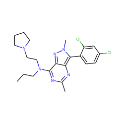 CCCN(CCN1CCCC1)c1nc(C)nc2c(-c3ccc(Cl)cc3Cl)n(C)nc12 ZINC000013445132