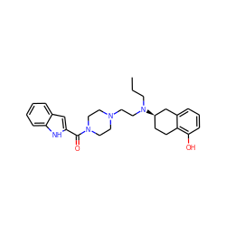 CCCN(CCN1CCN(C(=O)c2cc3ccccc3[nH]2)CC1)[C@@H]1CCc2c(O)cccc2C1 ZINC000043123394