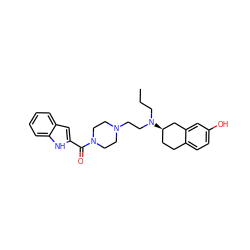 CCCN(CCN1CCN(C(=O)c2cc3ccccc3[nH]2)CC1)[C@@H]1CCc2ccc(O)cc2C1 ZINC000043010607