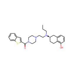 CCCN(CCN1CCN(C(=O)c2cc3ccccc3s2)CC1)[C@@H]1CCc2c(O)cccc2C1 ZINC000043073988