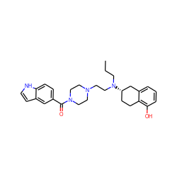 CCCN(CCN1CCN(C(=O)c2ccc3[nH]ccc3c2)CC1)[C@H]1CCc2c(O)cccc2C1 ZINC000043021310