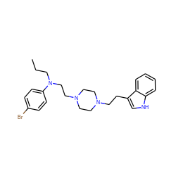 CCCN(CCN1CCN(CCc2c[nH]c3ccccc23)CC1)c1ccc(Br)cc1 ZINC000473137600