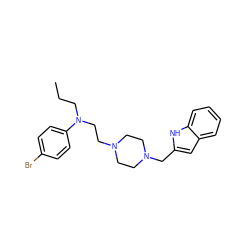 CCCN(CCN1CCN(Cc2cc3ccccc3[nH]2)CC1)c1ccc(Br)cc1 ZINC000473136920