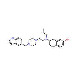 CCCN(CCN1CCN(Cc2ccc3[nH]ccc3c2)CC1)[C@@H]1CCc2ccc(O)cc2C1 ZINC000043021789