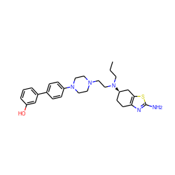 CCCN(CCN1CCN(c2ccc(-c3cccc(O)c3)cc2)CC1)[C@@H]1CCc2nc(N)sc2C1 ZINC000103251728