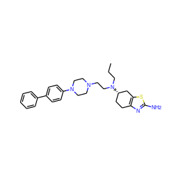 CCCN(CCN1CCN(c2ccc(-c3ccccc3)cc2)CC1)[C@H]1CCc2nc(N)sc2C1 ZINC000040379927