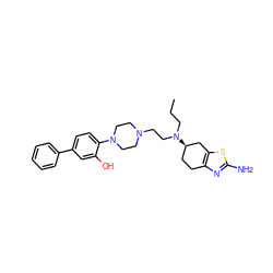 CCCN(CCN1CCN(c2ccc(-c3ccccc3)cc2O)CC1)[C@@H]1CCc2nc(N)sc2C1 ZINC000103253160