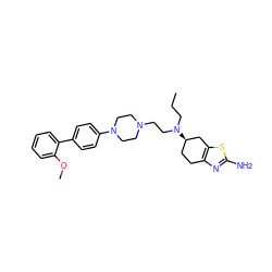 CCCN(CCN1CCN(c2ccc(-c3ccccc3OC)cc2)CC1)[C@@H]1CCc2nc(N)sc2C1 ZINC000103253139