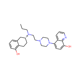 CCCN(CCN1CCN(c2ccc(O)c3ncccc23)CC1)[C@@H]1CCc2c(O)cccc2C1 ZINC000045374690