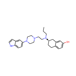 CCCN(CCN1CCN(c2ccc3[nH]ccc3c2)CC1)[C@@H]1CCc2ccc(O)cc2C1 ZINC000043120028