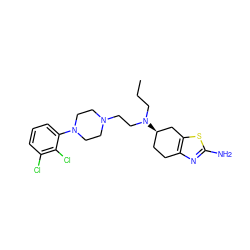 CCCN(CCN1CCN(c2cccc(Cl)c2Cl)CC1)[C@@H]1CCc2nc(N)sc2C1 ZINC000040879456