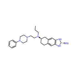 CCCN(CCN1CCN(c2ccccc2)CC1)[C@@H]1CCc2cc3c(cc2C1)N[C@H](N)N3 ZINC000096923976