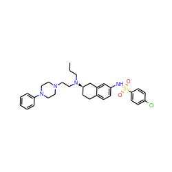 CCCN(CCN1CCN(c2ccccc2)CC1)[C@@H]1CCc2ccc(NS(=O)(=O)c3ccc(Cl)cc3)cc2C1 ZINC000096923972