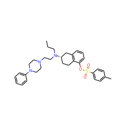 CCCN(CCN1CCN(c2ccccc2)CC1)[C@H]1CCc2c(cccc2OS(=O)(=O)c2ccc(C)cc2)C1 ZINC000096923588