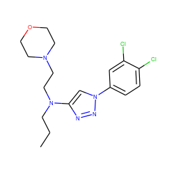 CCCN(CCN1CCOCC1)c1cn(-c2ccc(Cl)c(Cl)c2)nn1 ZINC000209691862