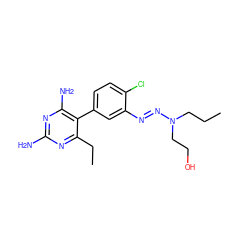 CCCN(CCO)/N=N/c1cc(-c2c(N)nc(N)nc2CC)ccc1Cl ZINC000018114252