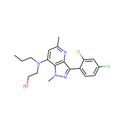 CCCN(CCO)c1cc(C)nc2c(-c3ccc(Cl)cc3Cl)nn(C)c12 ZINC000013553446