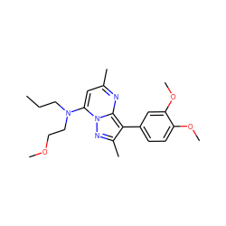 CCCN(CCOC)c1cc(C)nc2c(-c3ccc(OC)c(OC)c3)c(C)nn12 ZINC000029401076