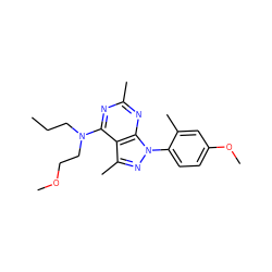 CCCN(CCOC)c1nc(C)nc2c1c(C)nn2-c1ccc(OC)cc1C ZINC000045256543