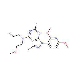 CCCN(CCOC)c1nc(C)nc2c1c(C)nn2-c1ccc(OC)nc1OC ZINC000045260414