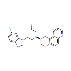 CCCN(CCc1c[nH]c2ccc(F)cc12)[C@@H]1COc2ccc3ncccc3c2C1 ZINC000028821555