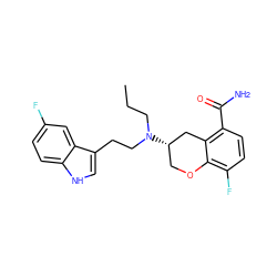 CCCN(CCc1c[nH]c2ccc(F)cc12)[C@H]1COc2c(F)ccc(C(N)=O)c2C1 ZINC000034801041